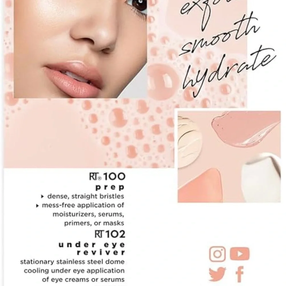 Real Techniques Prep + Prime Set - Rose 🌹gold Pink. Makeup brushes!